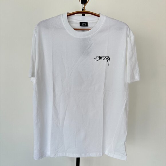 Stussy Men's and Women's Classic Letter Loose T-shirt Size L - Picture 2 of 4